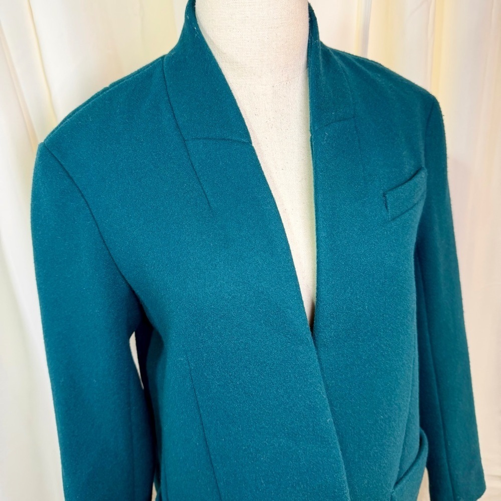 NWT Express Chic ‘Shawl Collar One Button Coat’ in Deep Teal Green Size XS - Picture 5 of 16